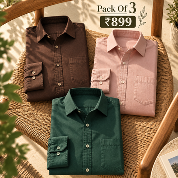 3 Men’s Plain Full Sleeve Shirts |  S1