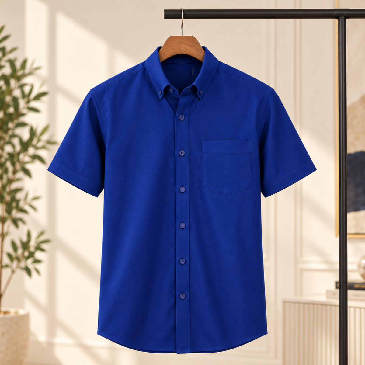 Premium Solid Half Sleeve Shirt for Men | Blue ( S3 )