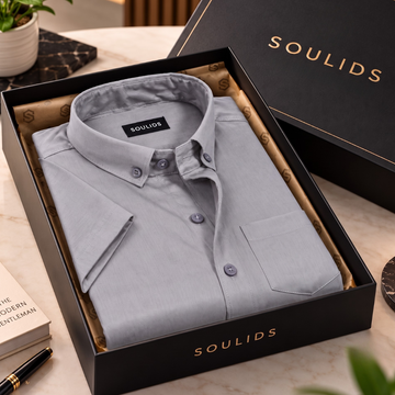 Premium Solid Half Sleeve Shirt for Men | Grey ( S5 )
