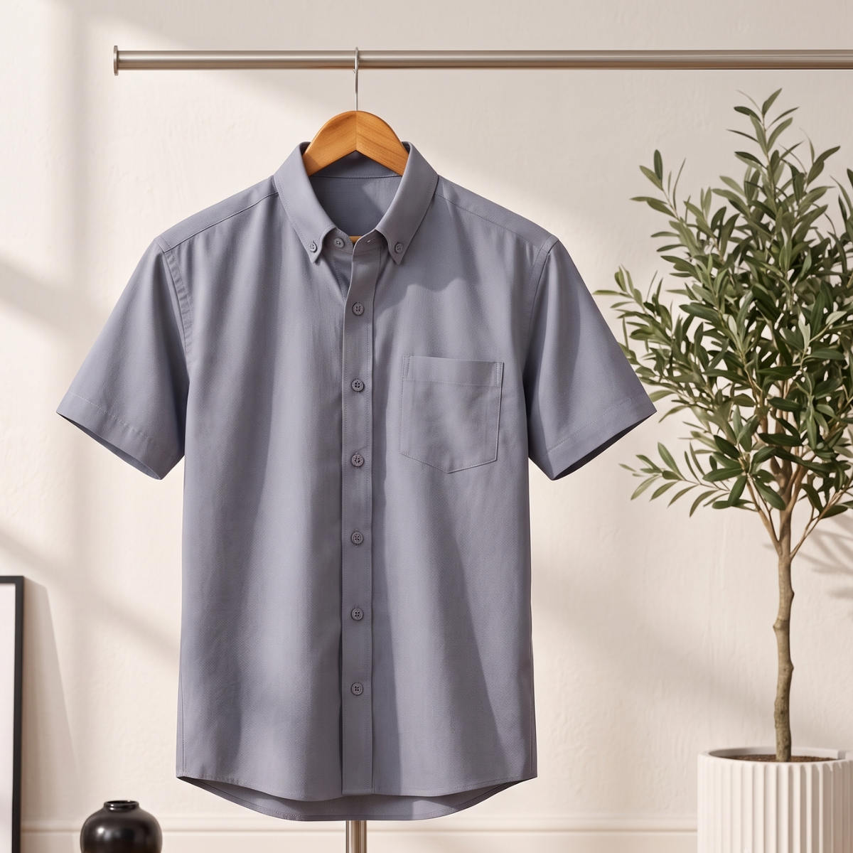 Premium Solid Half Sleeve Shirt for Men | Grey ( S5 )