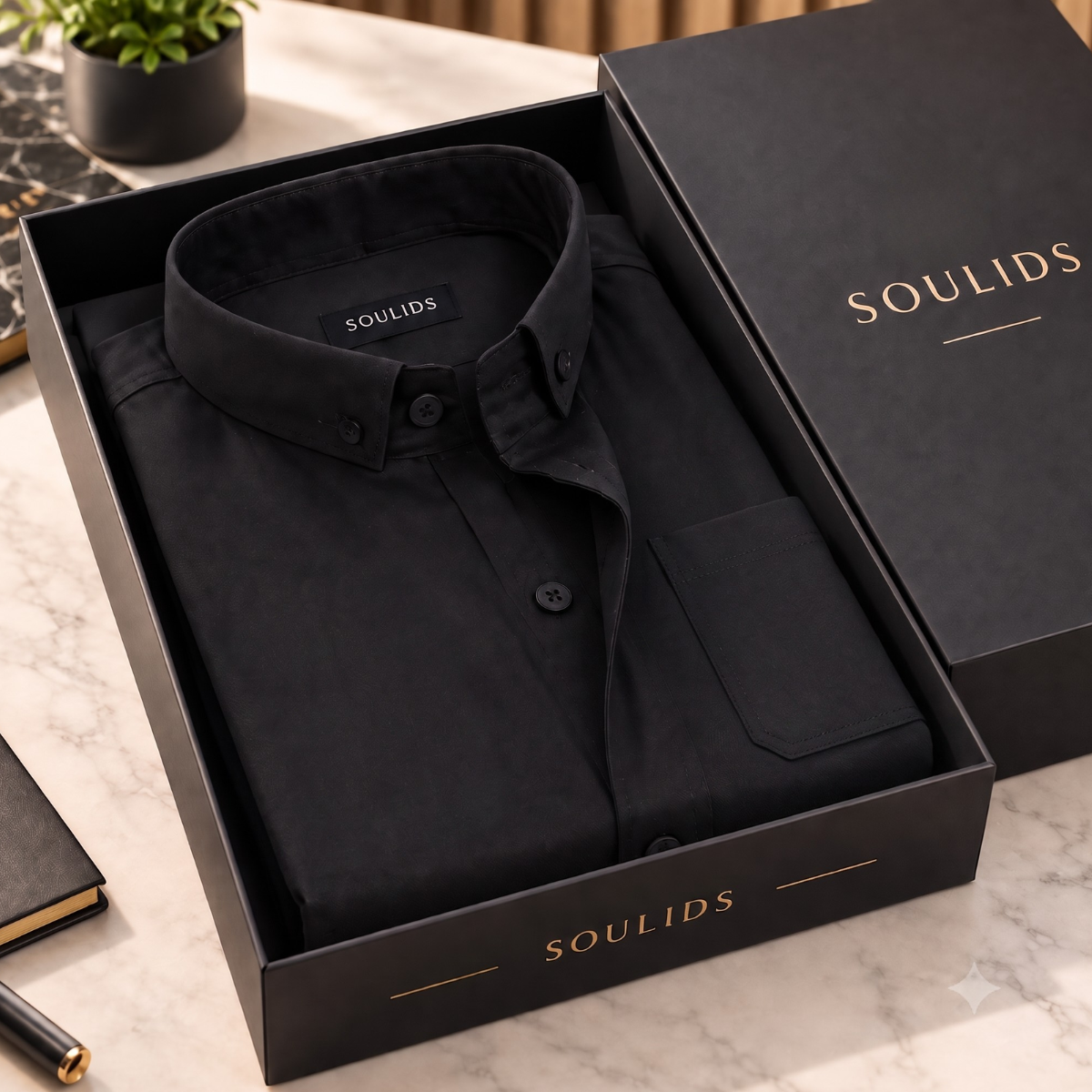 Premium Solid Half Sleeve Shirt for Men | Black ( S1 )