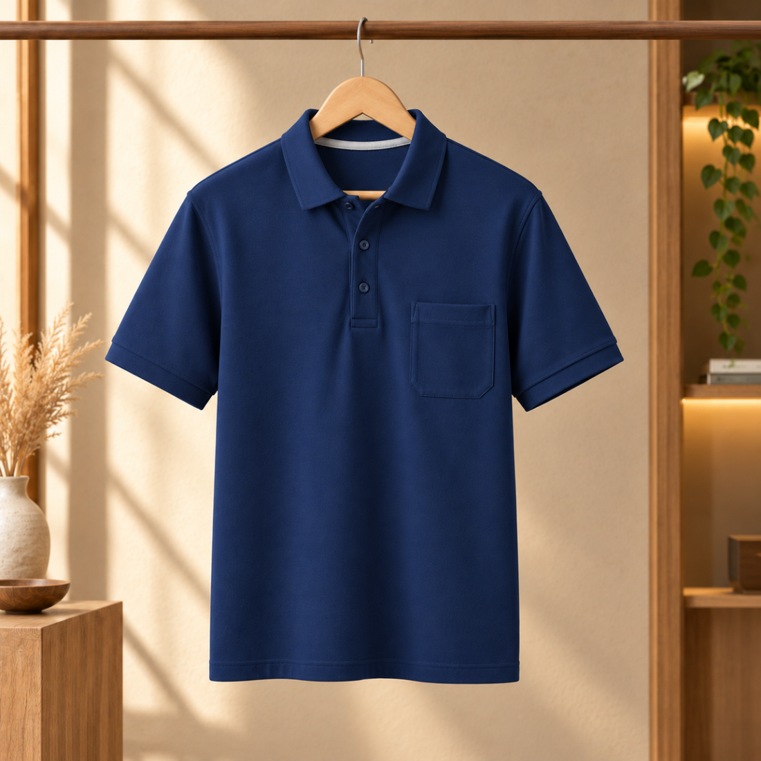 Premium Solid Polo T-Shirt for Men | Navy Blue | T7