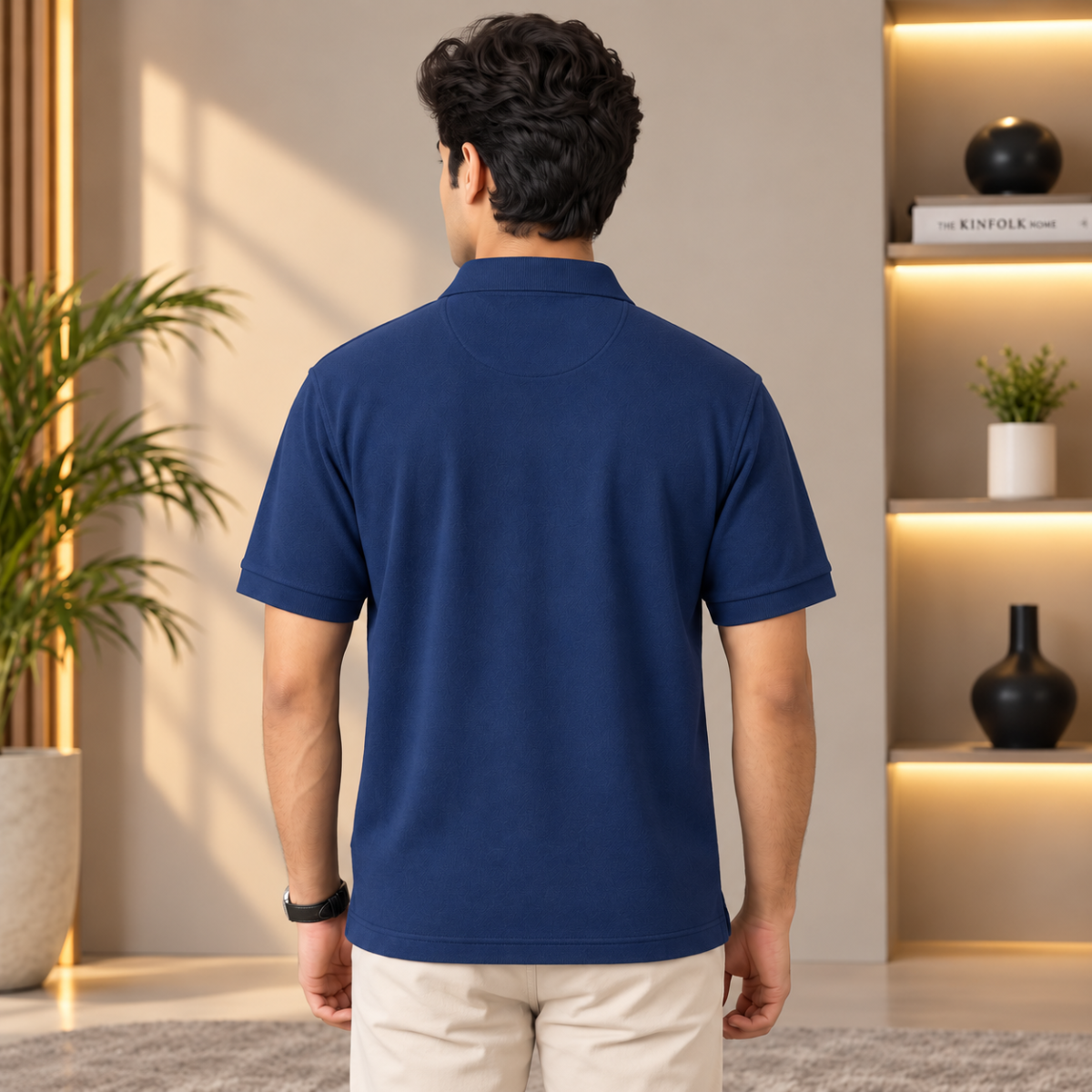 Premium Solid Polo T-Shirt for Men | Navy Blue | T7