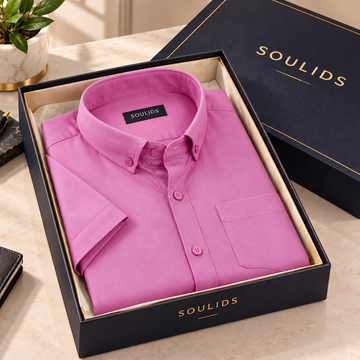 Premium Solid Half Sleeve Shirt for Men | Pink ( S4 )