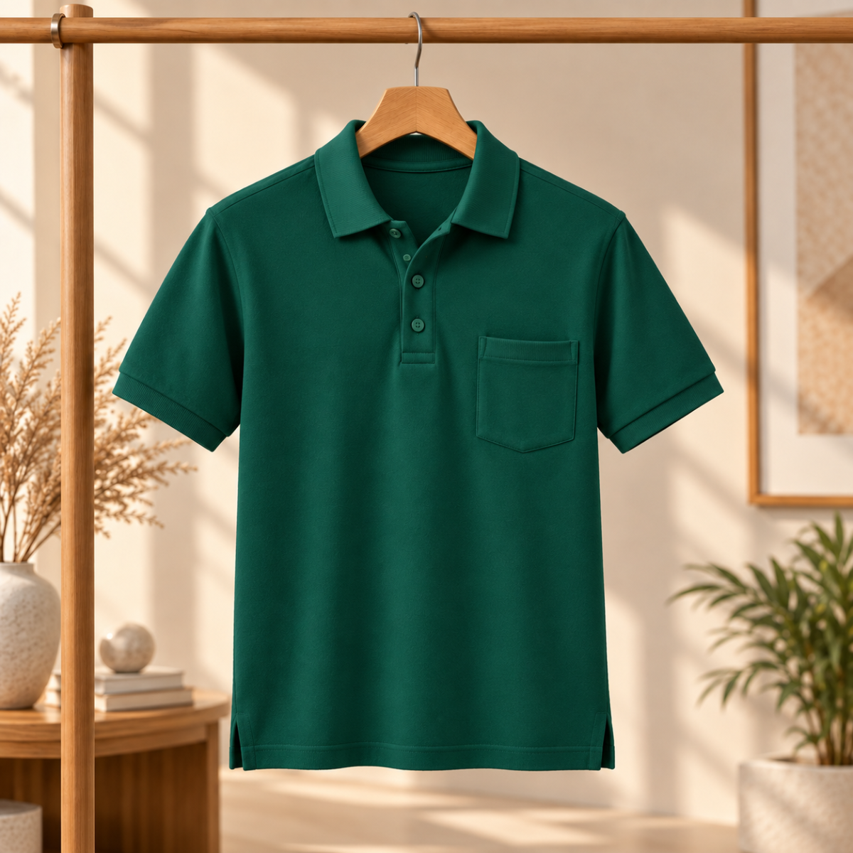 Premium Solid Polo T-Shirt for Men | Forest Green | T8