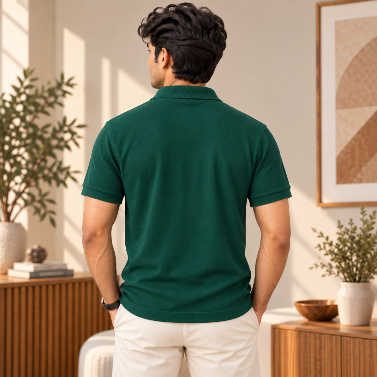 Premium Solid Polo T-Shirt for Men | Forest Green | T8