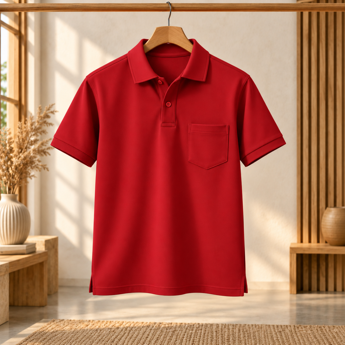 Premium Solid Polo T-Shirt for Men | Red | T9