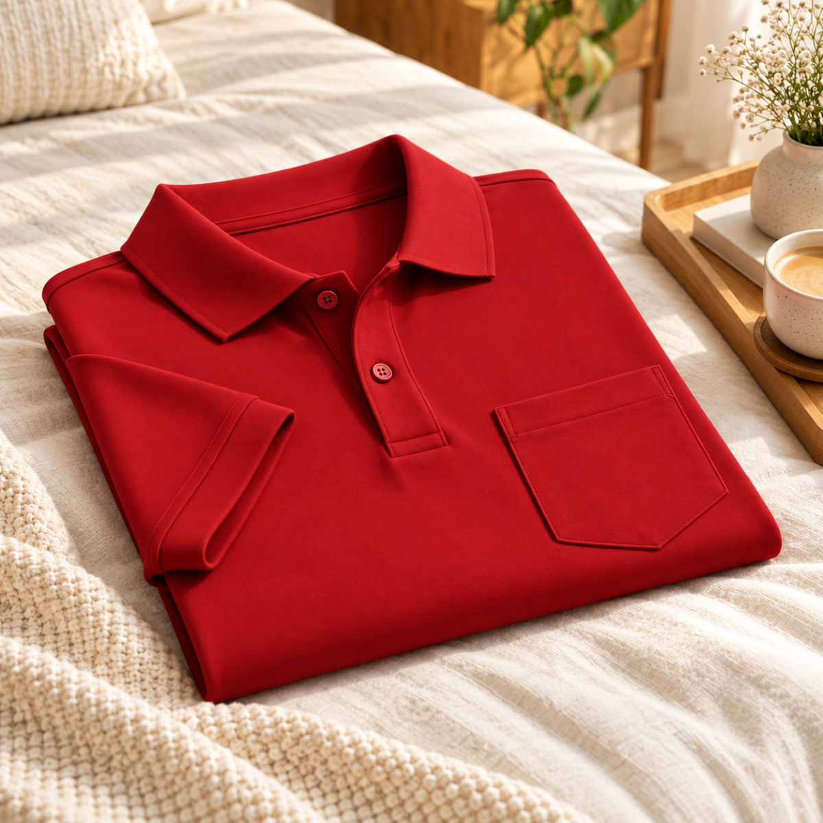 Premium Solid Polo T-Shirt for Men | Red | T9