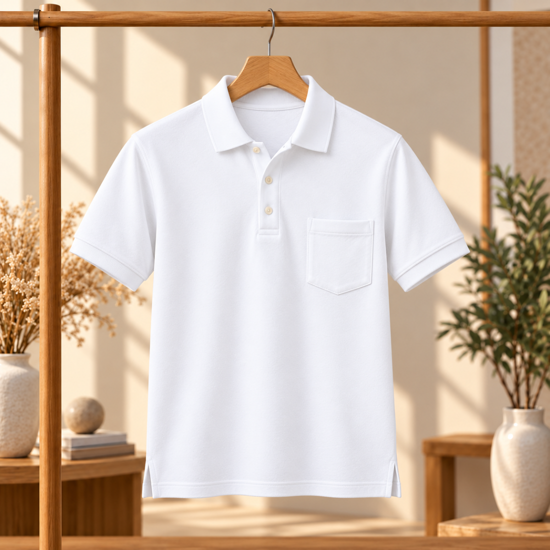 Premium Solid Polo T-Shirt for Men | White | T10