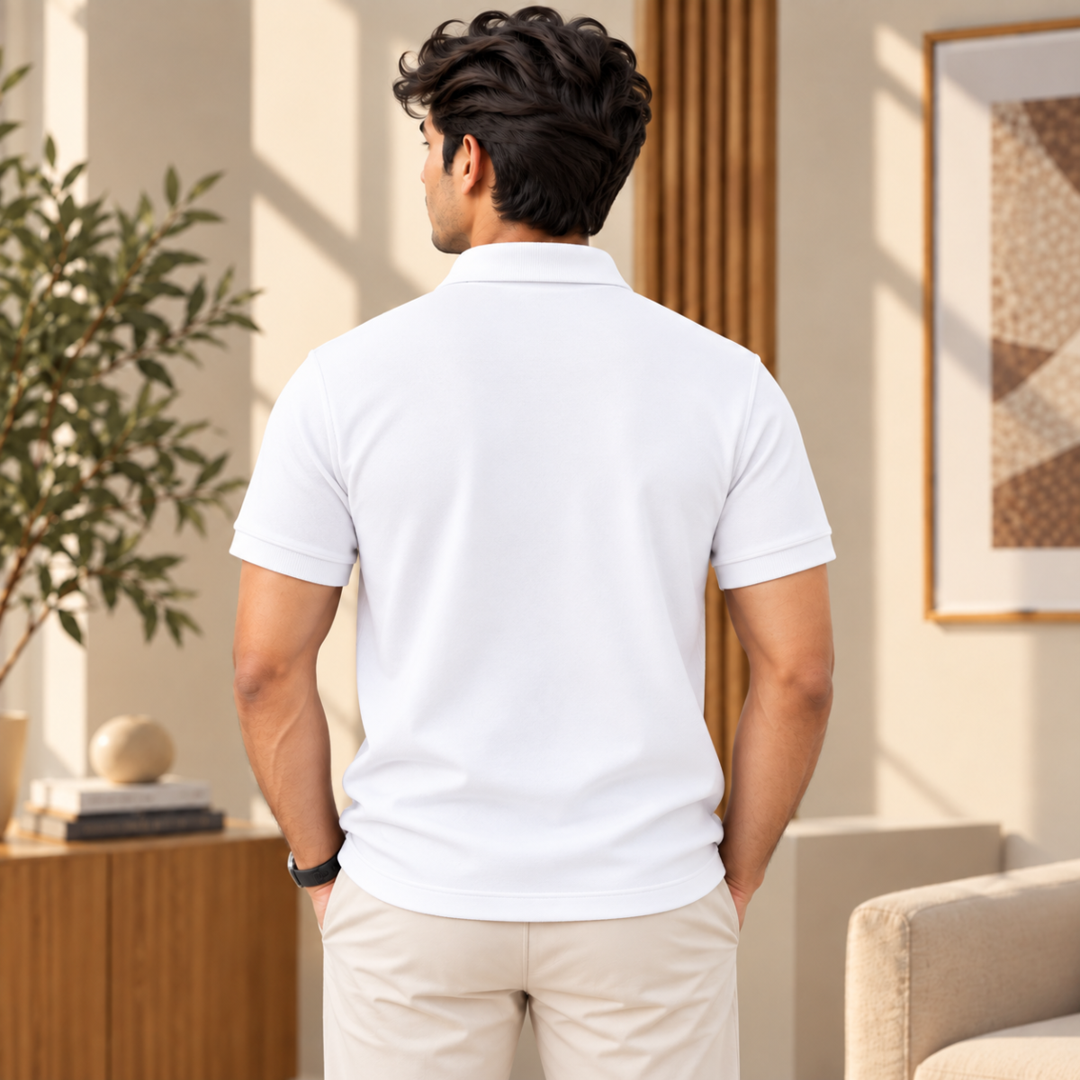 Premium Solid Polo T-Shirt for Men | White | T10