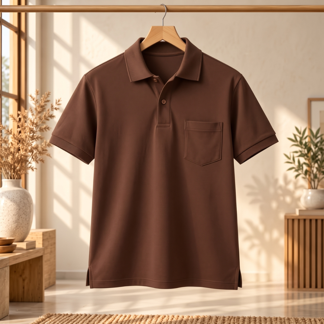Premium Solid Polo T-Shirt for Men | Brown | T12