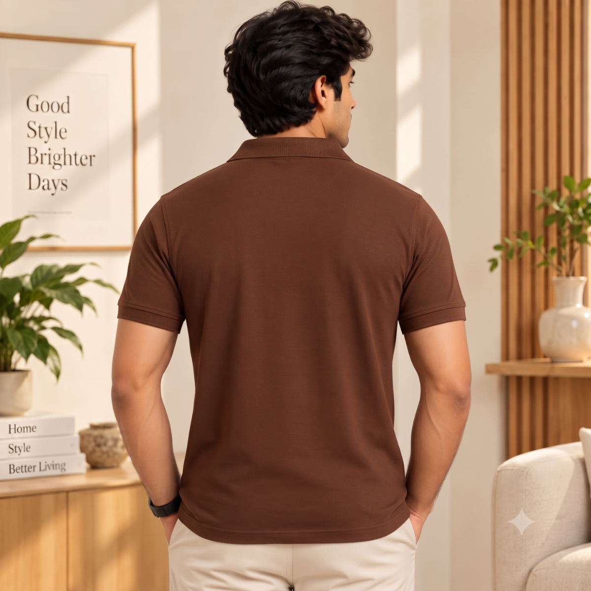 Premium Solid Polo T-Shirt for Men | Brown | T12