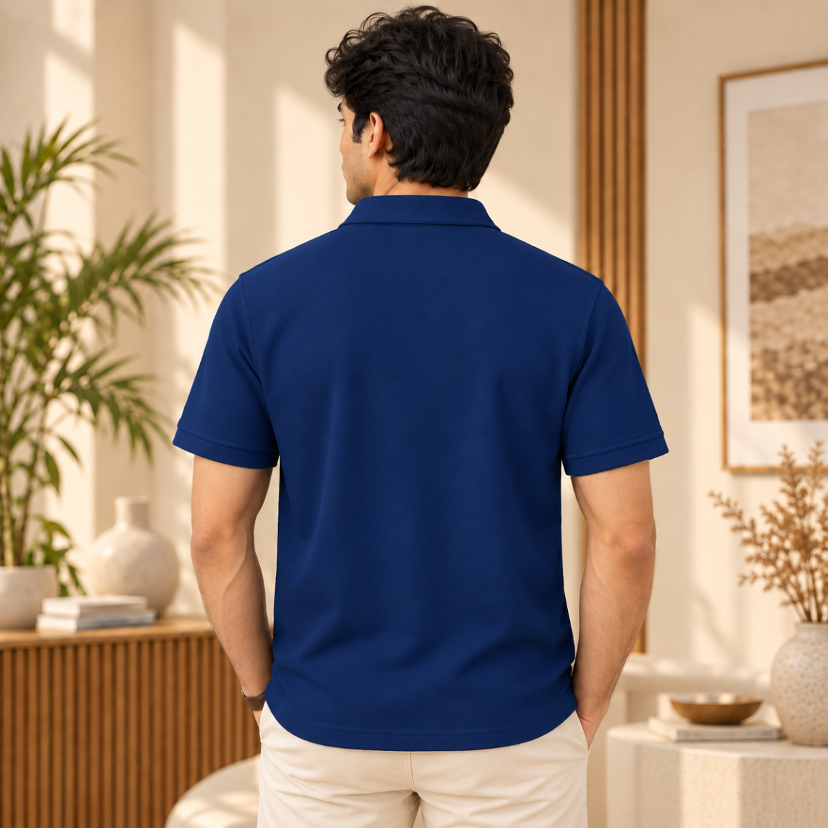 Premium Solid Polo T-Shirt for Men | Blue | T1