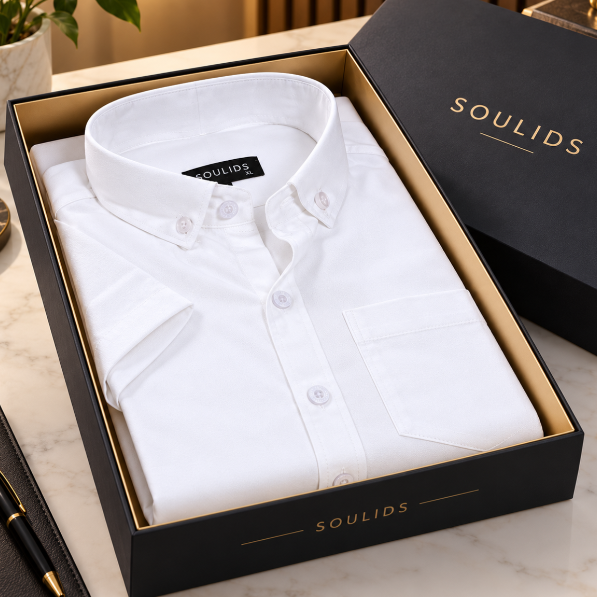 Premium Solid Half Sleeve Shirt for Men | White ( S2 )