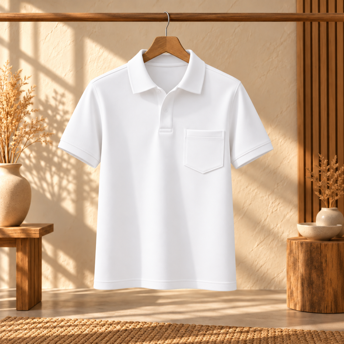 Premium Solid Polo T-Shirt for Men | White | T2