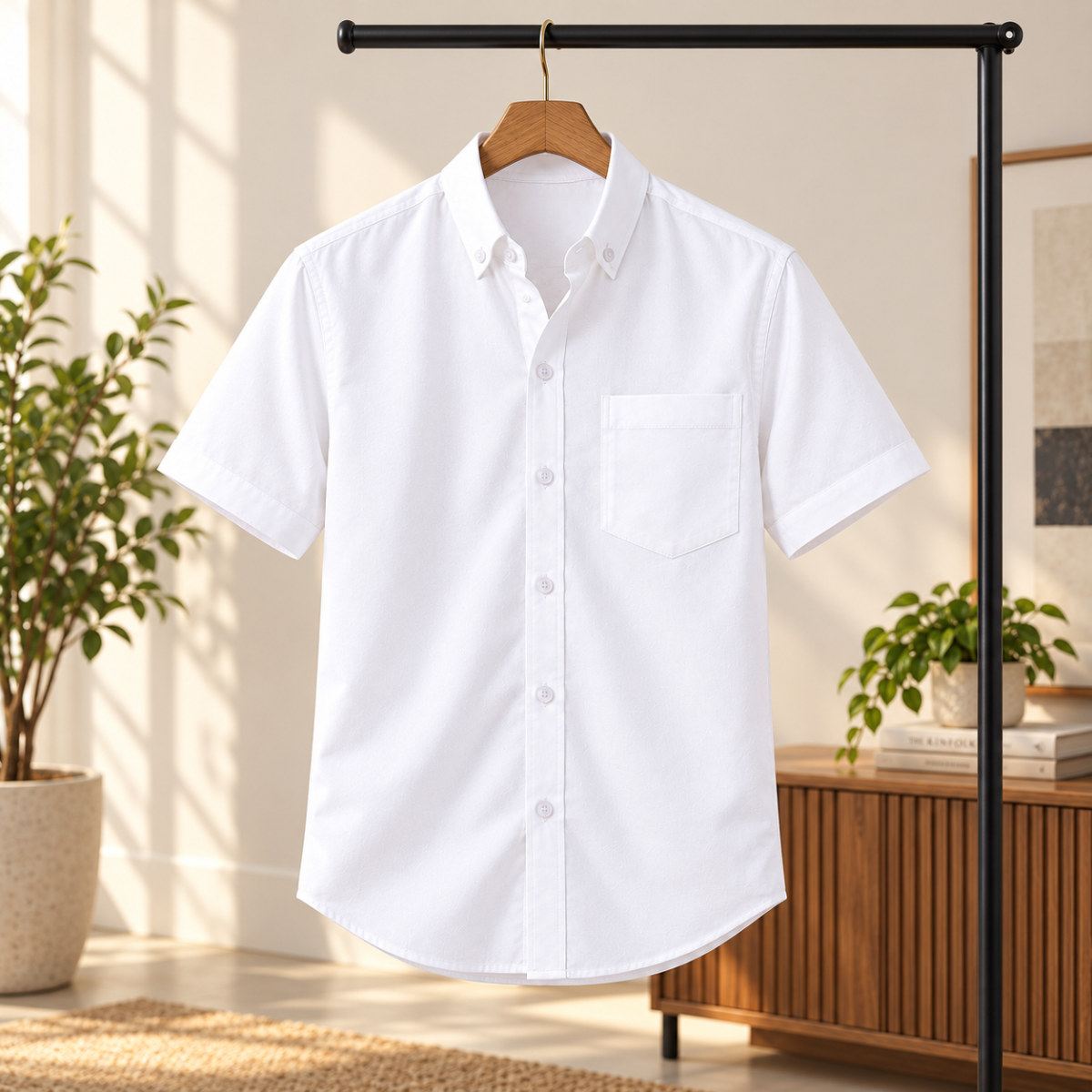 Premium Solid Half Sleeve Shirt for Men | White ( S2 )