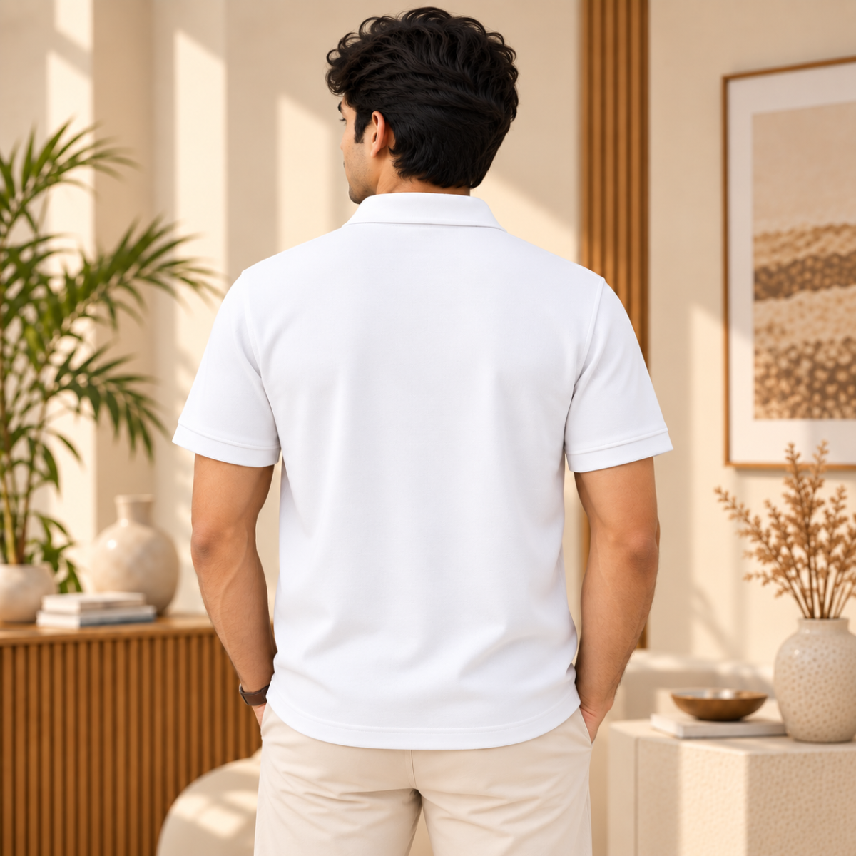 Premium Solid Polo T-Shirt for Men | White | T2