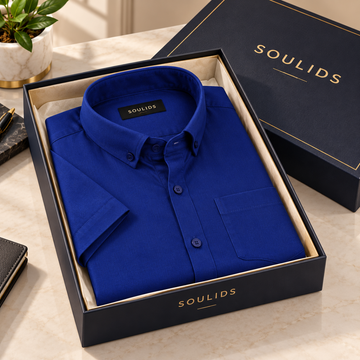 Premium Solid Half Sleeve Shirt for Men | Blue ( S3 )